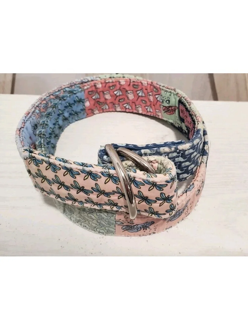 Vineyard Vines Men’s L Patchwork Icon D Ring Belt Whale Golf Palms Yachts Preppy
